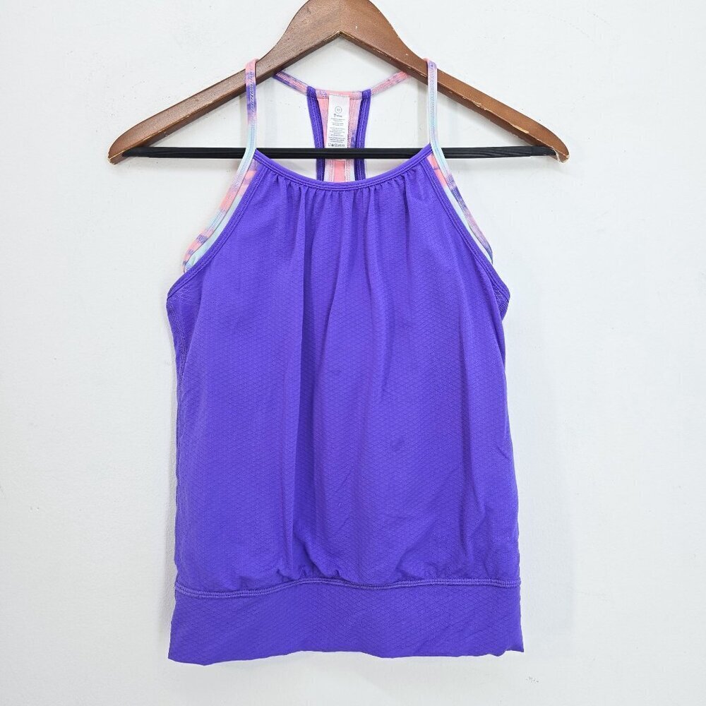 Ivivva by Lululemon Purple Built in Bra Girl's Workout Tank Size 10